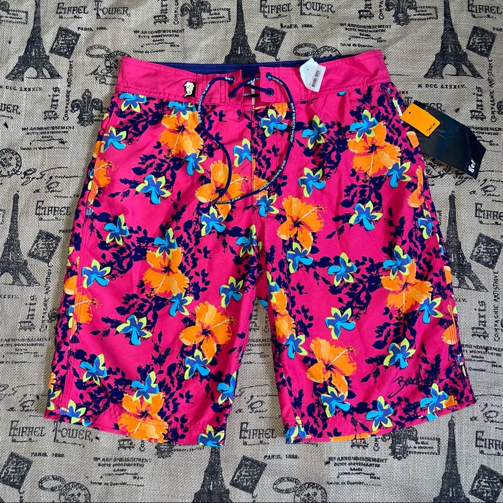 Gef France NWT! Beachwear Filly Junior Pink/Yellow Floral Print Short Size 18